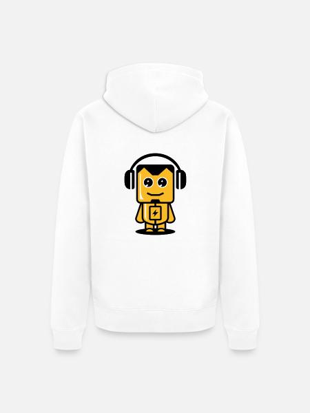 Funny Robot 03 - Unisex Premium Organic Zip Hoodie - white