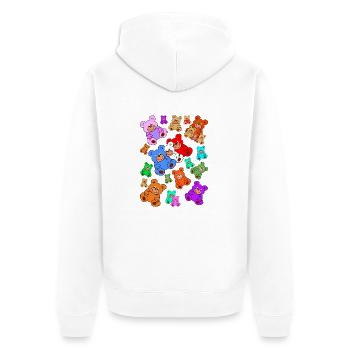Teddybären / Teddys - Unisex Premium Bio Zip Hoodie - Weiß - Hinten - Thijin (182cm)
