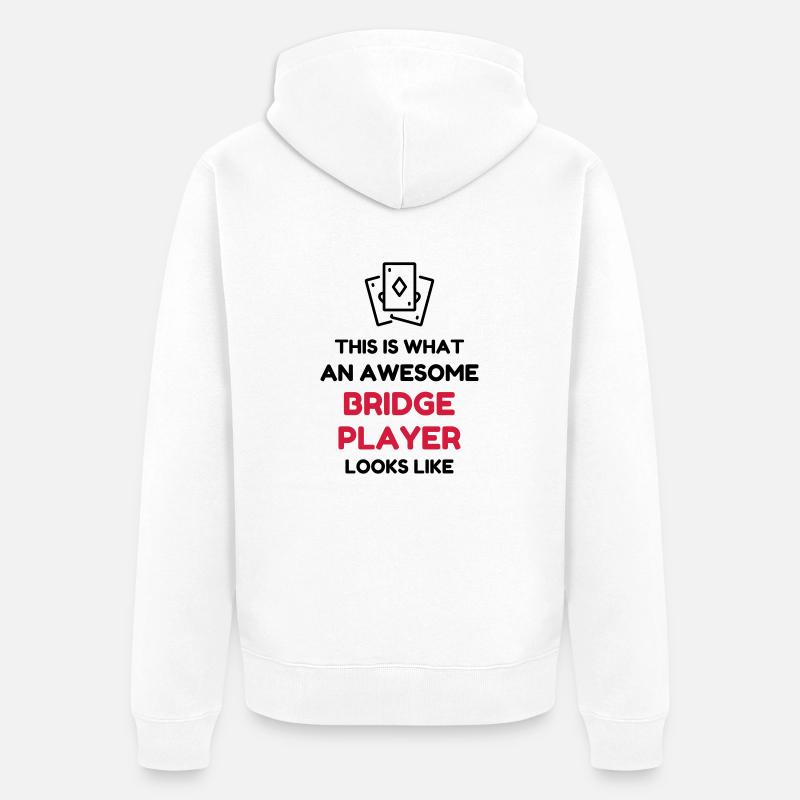bridge / bridgeur / bridgeuse / cartes - Veste à capuche bio Premium Unisexe - blanc