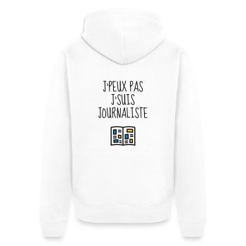 journaliste / journalisme / journal / reporter - Veste à capuche bio Premium Unisexe - blanc - Dos - Thijin (182cm)