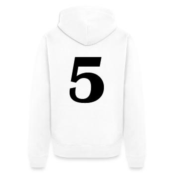 5 - Unisex Premium Bio Zip Hoodie - Weiß - Hinten - Thijin (182cm)