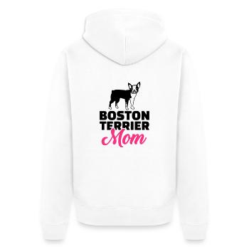 Boston Terrier - Unisex Premium Organic Zip Hoodie - white - Back - Thijin (182cm)