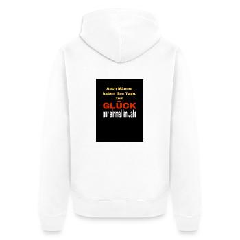 Männertag - Unisex Premium Bio Zip Hoodie - Weiß - Hinten - Thijin (182cm)