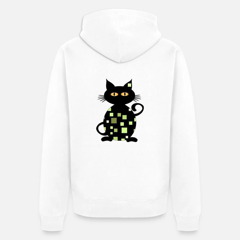 Chat - Veste à capuche bio Premium Unisexe - blanc