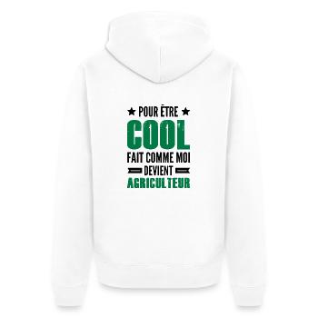 agriculteur et cool / cadeau humour agriculteur - Veste à capuche bio Premium Unisexe - blanc - Dos - Thijin (182cm)