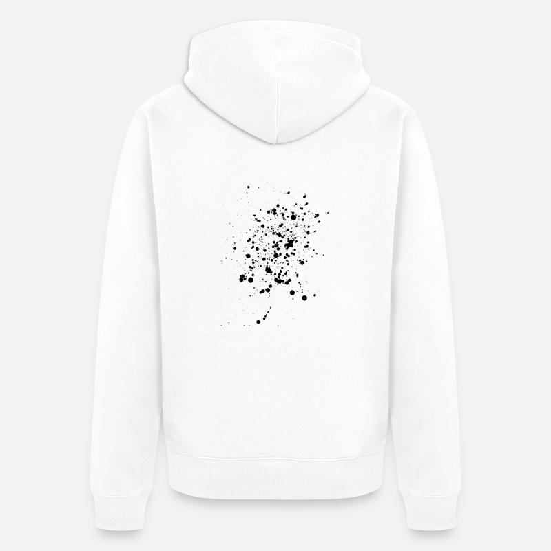 Taches noires ou éclaboussures de peinture - Veste à capuche bio Premium Unisexe - blanc
