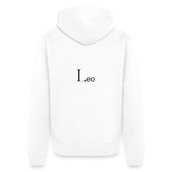 SZ Leo - Unisex Premium Bio Zip Hoodie - Weiß - Hinten - Thijin (182cm)