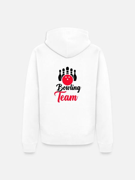 Bowling Team - Unisex Premium Organic Zip Hoodie - white