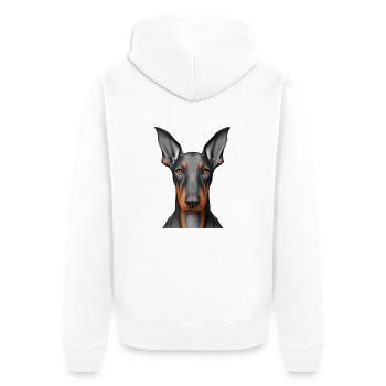 Doberman Trainer Doberman Dog Doberman Puppy - Unisex Premium Organic Zip Hoodie - white - Back - Thijin (182cm)