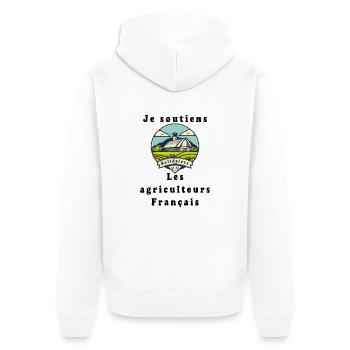 Support for Farmers #9 - Unisex Premium Organic Zip Hoodie - white - Back - Thijin (182cm)