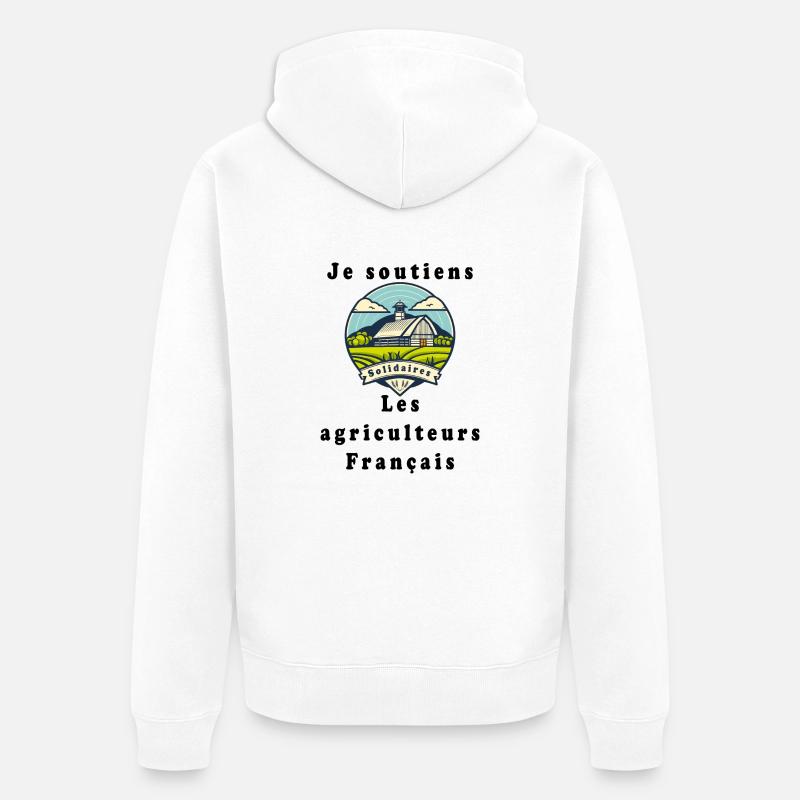 Soutien aux agriculteurs #9 - Veste à capuche bio Premium Unisexe - blanc