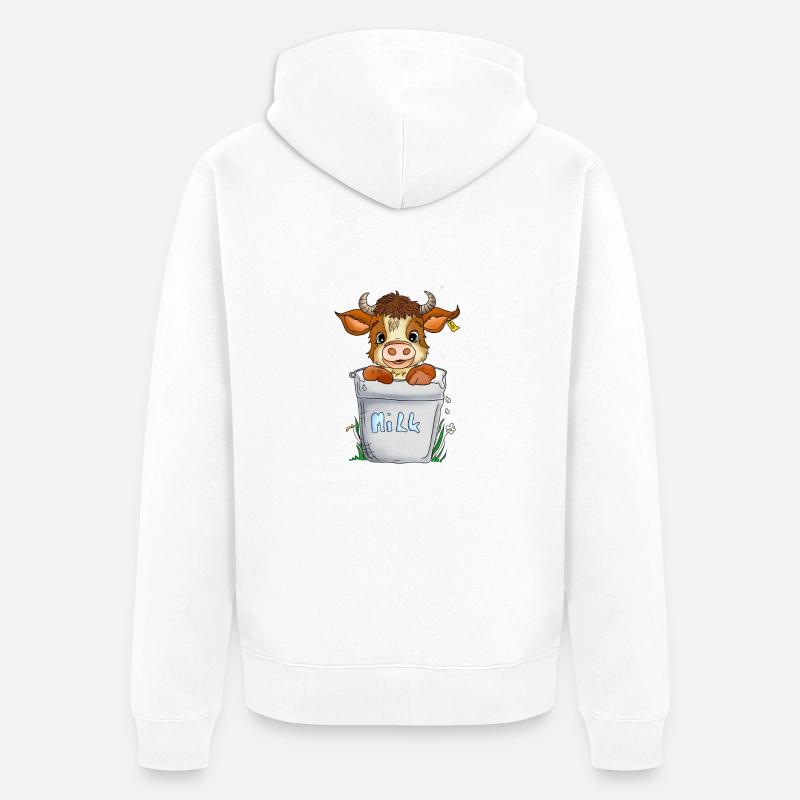 Vache joyeuse - Veste à capuche bio Premium Unisexe - blanc
