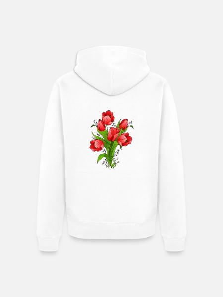 Blumen - Unisex Premium Bio Zip Hoodie - Weiß