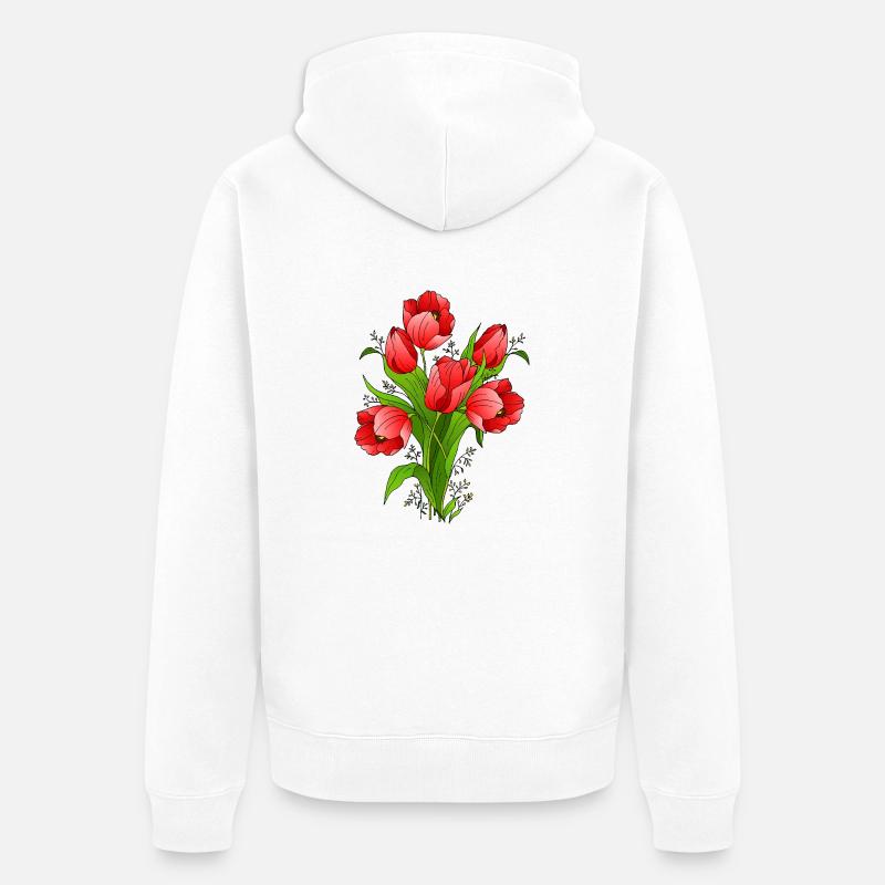 Blumen - Unisex Premium Bio Zip Hoodie - Weiß