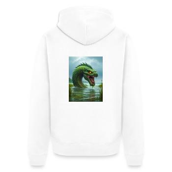 Taniwha, Māori water guardian from New Zealand - Unisex Premium Organic Zip Hoodie - white - Back - Thijin (182cm)