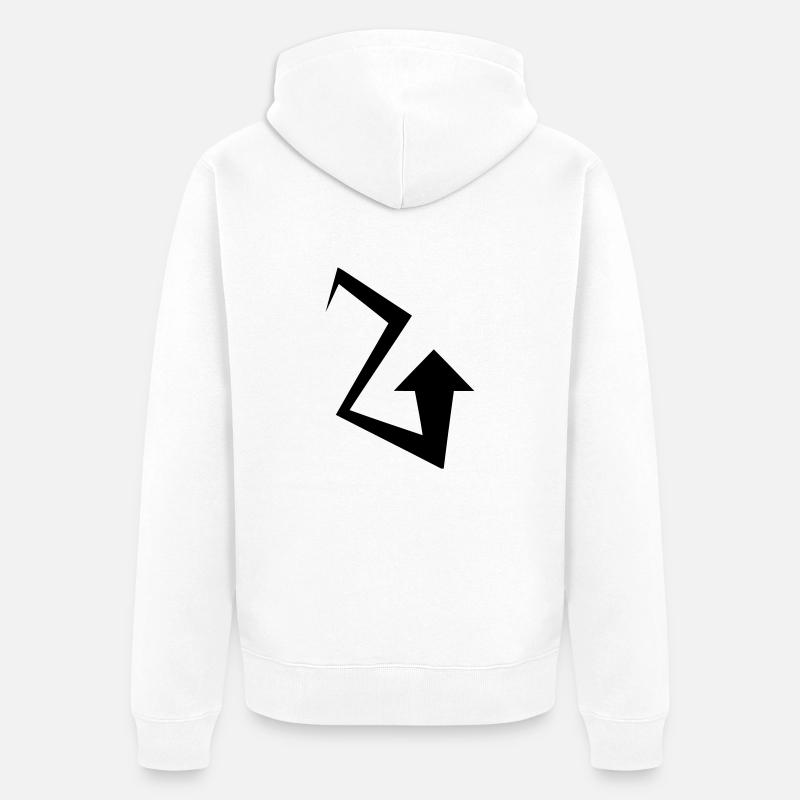 Zig Zag Pfeil - Unisex Premium Bio Zip Hoodie - Weiß