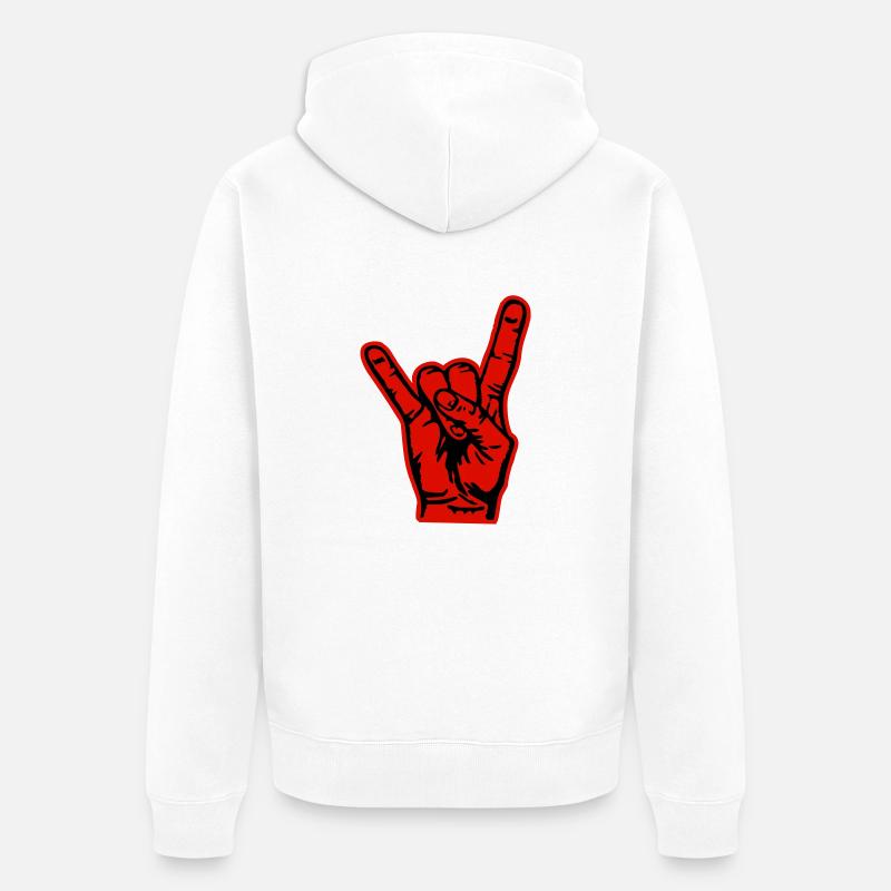 Rock on - Veste à capuche bio Premium Unisexe - blanc