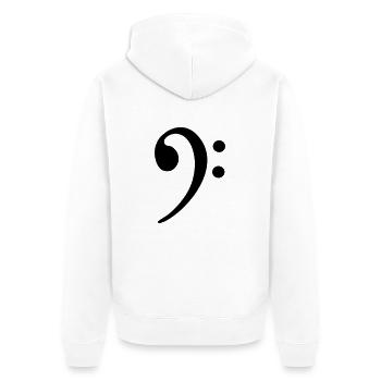 Bass Clef - Unisex Premium Organic Zip Hoodie - white - Back - Thijin (182cm)