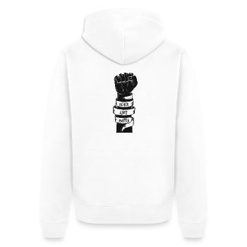 black lives matter - Unisex Premium Organic Zip Hoodie - white - Back - Thijin (182cm)