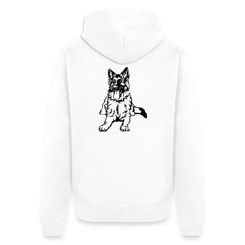 German Shepherd - Unisex Premium Organic Zip Hoodie - white - Back - Thijin (182cm)
