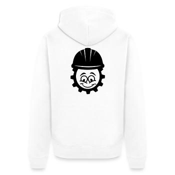 Mechanic with helmet - Unisex Premium Organic Zip Hoodie - white - Back - Thijin (182cm)