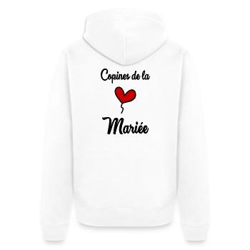 WEDDING. BRIDE-TO-BE. Bachelorette party. TEAM. TEAM MARIEE - Unisex Premium Organic Zip Hoodie - white - Back - Thijin (182cm)