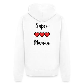 MAMA. MUTTERTAG. SCHÖNEN MUTTERTAG - Unisex Premium Bio Zip Hoodie - Weiß - Hinten - Thijin (182cm)