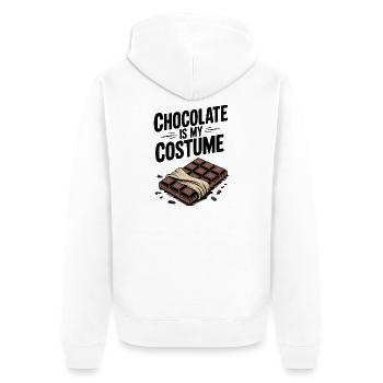 Chocolate Is My Costume - Unisex Premium Organic Zip Hoodie - white - Back - Thijin (182cm)