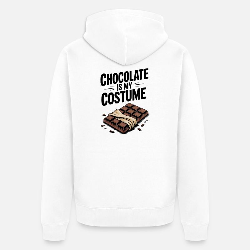 Le chocolat, c’est mon costume - Veste à capuche bio Premium Unisexe - blanc