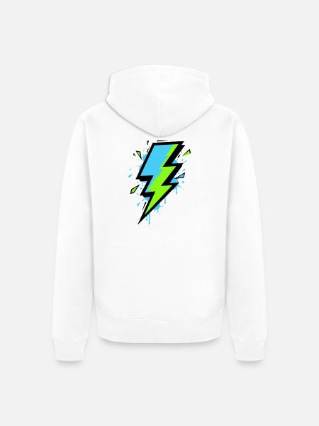Rayon de l’électricité moderne - Veste à capuche bio Premium Unisexe - blanc