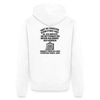 silvester kalender witz - Unisex Premium Bio Zip Hoodie - Weiß - Hinten - Thijin (182cm)