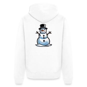 Winter magic, snowman in a top hat - Unisex Premium Organic Zip Hoodie - white - Back - Thijin (182cm)