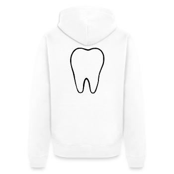 Zahn, Zähne, Zahnarzt - Unisex Premium Bio Zip Hoodie - Weiß - Hinten - Thijin (182cm)