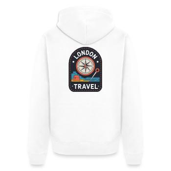 London Travel England Travel Motif - Veste à capuche bio Premium Unisexe - blanc - Dos - Thijin (182cm)