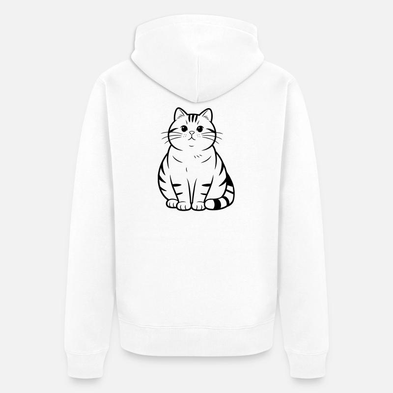 gros chat mignon - Veste à capuche bio Premium Unisexe - blanc