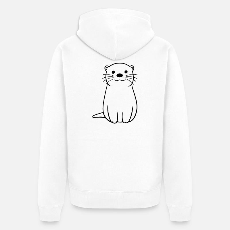 loutre - Veste à capuche bio Premium Unisexe - blanc