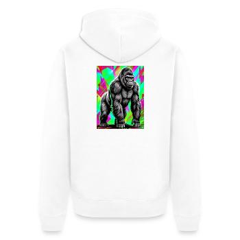 gorilla - Unisex Premium Organic Zip Hoodie - white - Back - Thijin (182cm)