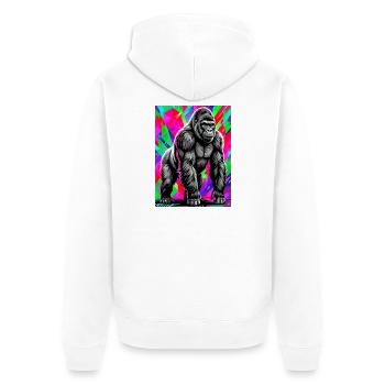 gorilla - Unisex Premium Organic Zip Hoodie - white - Back - Thijin (182cm)