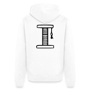 Cat Cat Gift - Unisex Premium Organic Zip Hoodie - white - Back - Thijin (182cm)