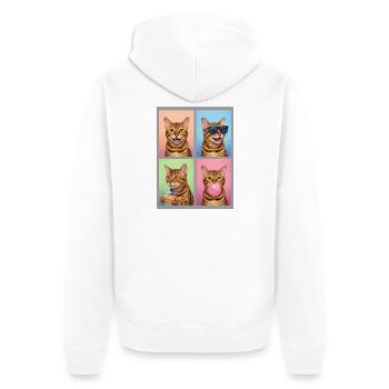 Chats Bengal Cat - Veste à capuche bio Premium Unisexe - blanc - Dos - Thijin (182cm)