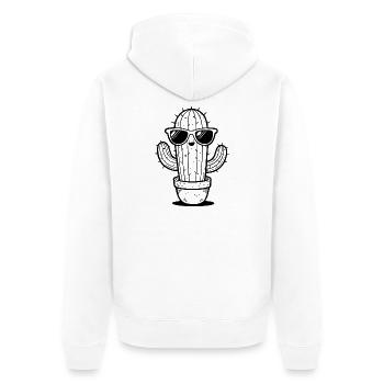 Cactus sunglasses - Unisex Premium Organic Zip Hoodie - white - Back - Thijin (182cm)