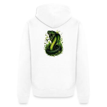 Neon Cobra Flame Serpent - Unisex Premium Organic Zip Hoodie - white - Back - Thijin (182cm)