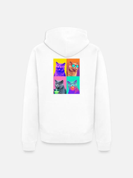 Katzen Britisch Kurzhaar Katze - Unisex Premium Bio Zip Hoodie - Weiß