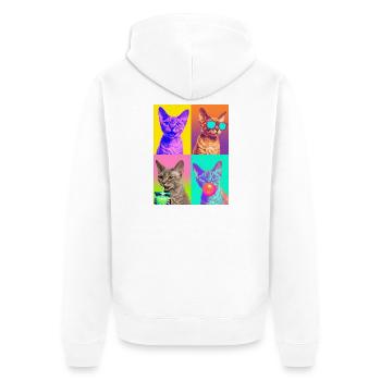 Chats Devon Rex Cat - Veste à capuche bio Premium Unisexe - blanc - Dos - Thijin (182cm)