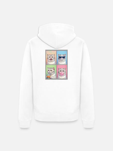 Katzen Perser Katze - Unisex Premium Bio Zip Hoodie - Weiß
