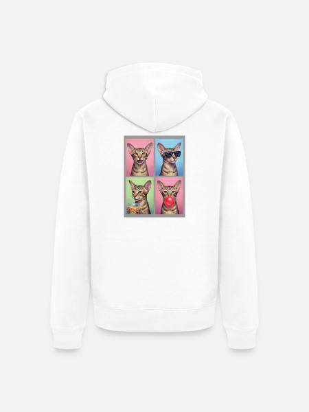 Katzen Orientalisch Kurzhaar Katze - Unisex Premium Bio Zip Hoodie - Weiß
