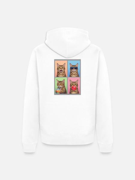 Katzen Pixie-Bob Katze - Unisex Premium Bio Zip Hoodie - Weiß