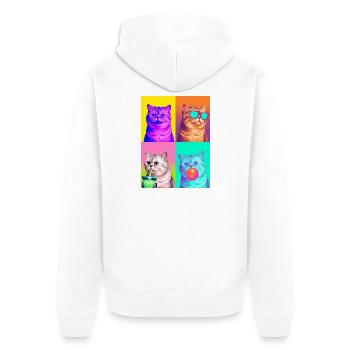 Katzen Perser Katze - Unisex Premium Bio Zip Hoodie - Weiß - Hinten - Thijin (182cm)