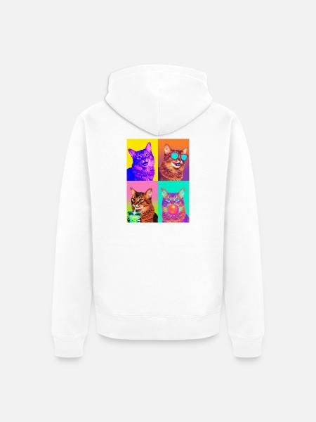 Katzen Somali Katze - Unisex Premium Bio Zip Hoodie - Weiß