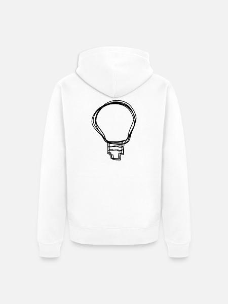 Glühbirne handgezeichnet - Unisex Premium Bio Zip Hoodie - Weiß